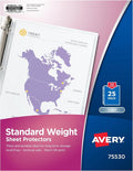Avery Clear Standard Weight Sheet Protectors, 8.5" x 11", Top Load, 500 Total Page Protectors (75530)