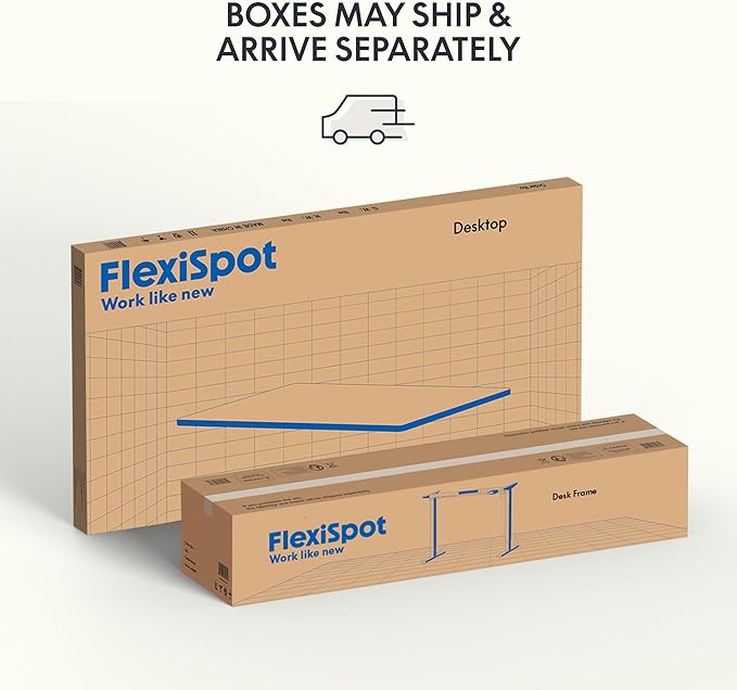 FLEXISPOT EN1 One-Piece Standing Desk with 1-Inch Thick Seamless Desktop, 55"x28" Electric Height Adjustable Desk for Home Office, Multi-Monitor Setups & Easy Assembly, White Wood Grain