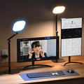 Tall LED Desk Lamps with Base, Edge-Lit Eye-Care, 50 Light Modes | 40" Height, Dimmable & Flexible, CRI>97.8, Memory and Timer Func, Stable Metal Base for Home Office, Video Calls & Drafting
