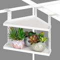 Office Cubicle Shelf, Double Layer Cubicle Storage with Adjustable Hooks | Shelf Organizer Accessories, Height Adjustable 11in Large Hanging Corner Shelf for Plant, Book, Photo Frames, Tissue, White