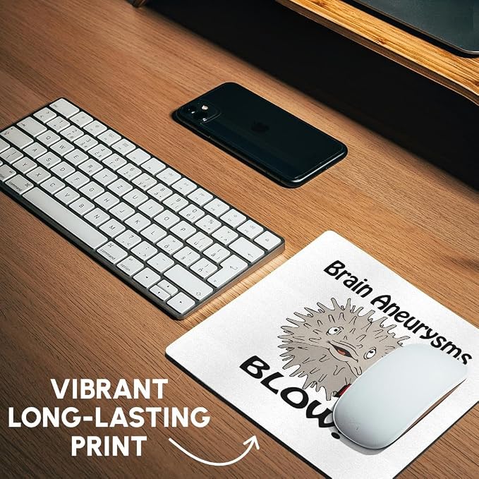 3D Rose "Brain Aneurysms Blow Awareness Ribbon Cause Design" Matte Finish Mouse Pad - 8 x 8" - mp_113548_1