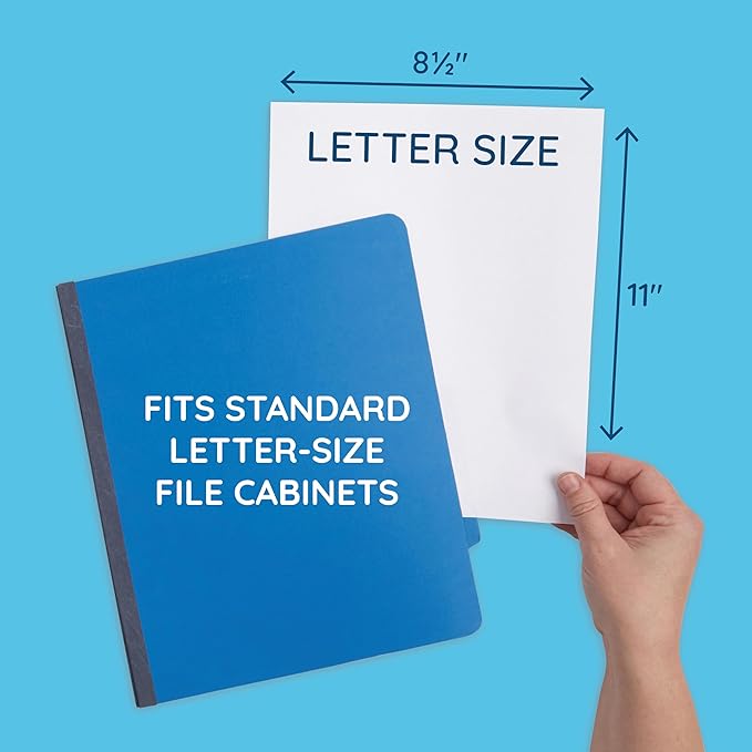 10 Blue Classification Folders with Dividers - Employee Personnel File Folders – 2'' Tyvek with Two Prong File Folders for Medical, Law Files - Pressboard Classification Folders 2 Dividers Letter Size