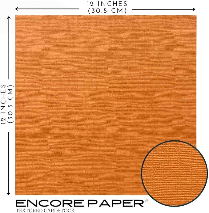 ORANGE TAFFY—12x12 Textured Cardstock | 80lb Textured Orange Scrapbook Paper | Premium Cardstock for Cricut Cutting | 25 Sheets