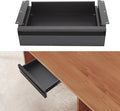 POPMOON 13.8 inch Under Desk Drawer Organizer Pull Out Metal Storage Drawer | Under Table Drawer with Silent Smooth Slide Rails, Carbon Steel Undermount Drawer, Black Powder Coated, Hold 33 Lbs