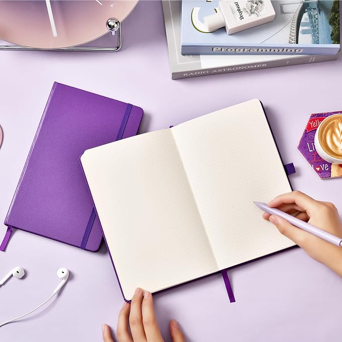 Dotted Journal/Notebook - Dot Grid Hard Cover Notebook, 5.3'' x 8.26''