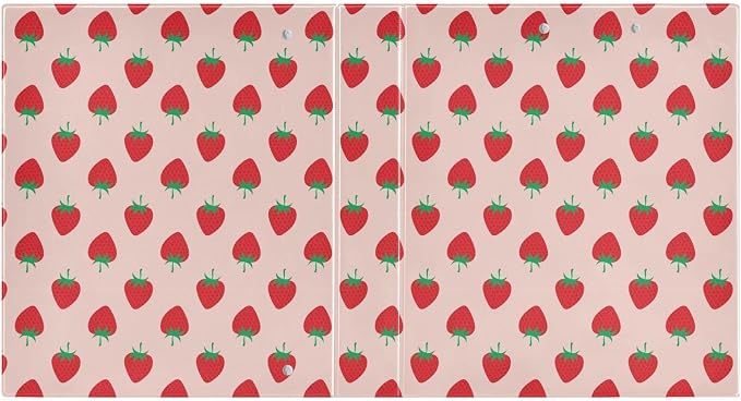 3 Ring Binder Strawberry Fruit 1.5 Inch Three Ring Binder | Cute Binder with 3 Storage Pockets for Women School Office Supplies