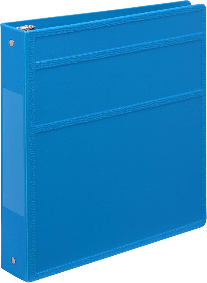 Carstens 1.5-Inch Heavy Duty 3-Ring Binder - Side Opening, Pool Blue, Durable Plastic, Precision No-Gap Rings, Waterproof Cover, No Pockets, Holds 250 US Letter Sheets, BPA-Free, Made in USA (1541-3R)
