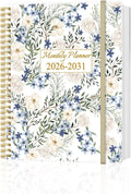 2026-2031 Monthly Planner - 60 Month PLanner Calendar from August 2026 to June 2031, 5 Year Planner 2026-2031 with Flexible Cover, Inner Pocket, Perfect for Home | School | Office, 8.5" x 11", Crushed Flower