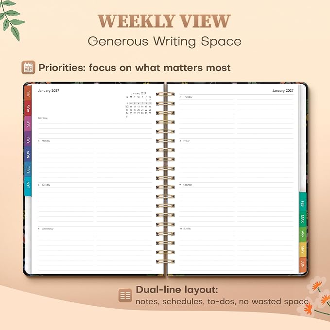 Planner 2026-2027 Weekly & Monthly Academic Planner, 7.4" x 10.2"
