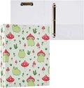 Cute Mushroom Frog Kawaii Frog Binder 1.5 Inch Binder with Clipboard&Pockets, Hardcover Binders 3 Ring, Heavy Duty Large File Folder for Office School Supplies - Holds 200 Sheets