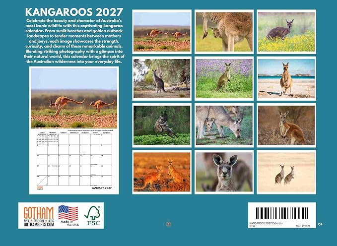 Kangaroo Calendar 2027 Monthly Wall Calender 12 Month