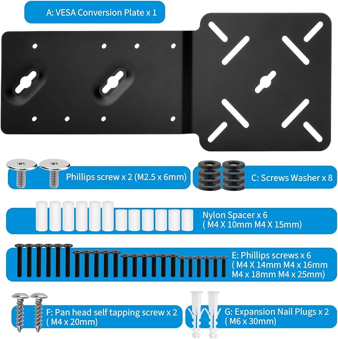 Docking Station VESA Mount Plate for Dell WD22TB4 WD19S | Behind Monitor Wall & Under Desk Mount, Compatible with W19TBS WD19DCS, Sturdy Metal Dock Holder, Black