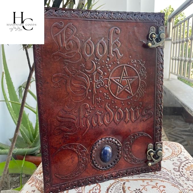 Personalized Leather Ring Binder, Portfolio for Men, 3 Ring with 1 Inch Ring Leather Binder, Customized Book of Shadow, Home, School and Office Supplies Folder Organizer (Brown, No Engraving)