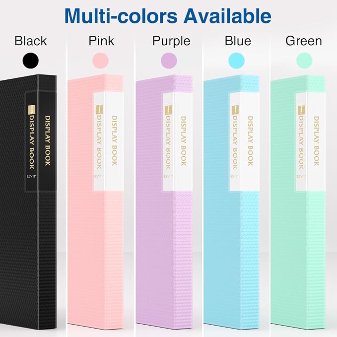 Sooez Binder with Plastic Sleeves 18-Pocket, Displays 36 Pages, 8.5"x11" | Presentation Folders with Clear Sheet Protectors, Art Portfolio Binder for Certificate & Office Project, Document Organizer