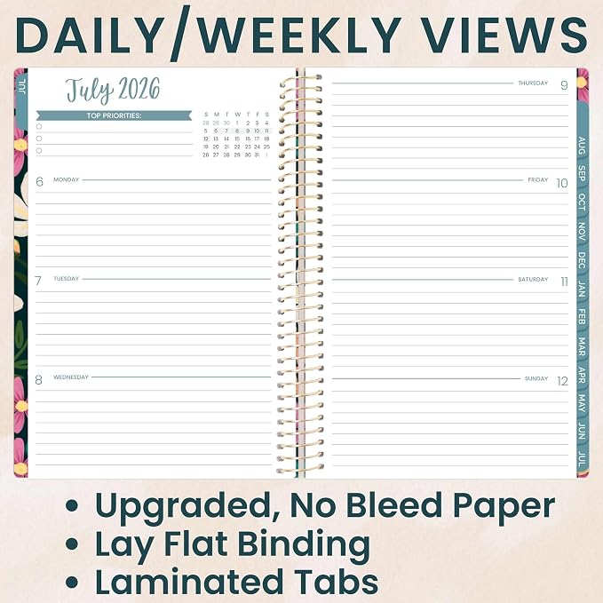 bloom daily planners 2026-2027 Planner - Academic Year (July 2026 - July 2027) Monthly & Weekly Soft Cover Planner for Women - 13 Month Inspirational Agenda Book with Stickers - 5.5" x 8.25" - Blooming Wildly