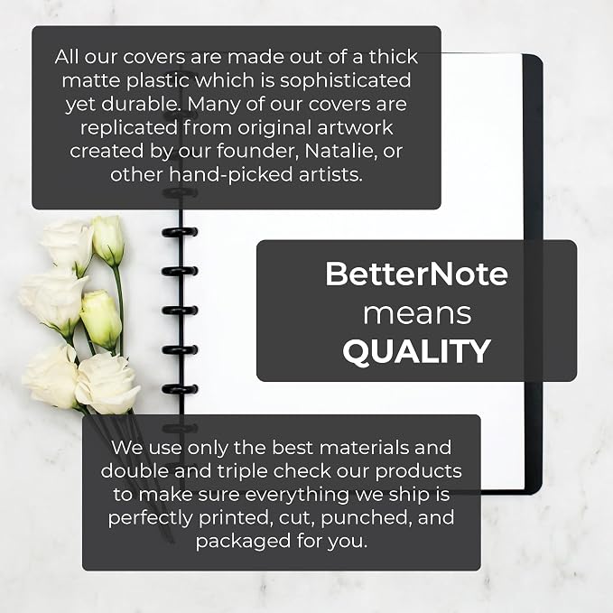 BetterNote COVER 11-Disc Planner Lightweight Durable LARGE (Not) Marble