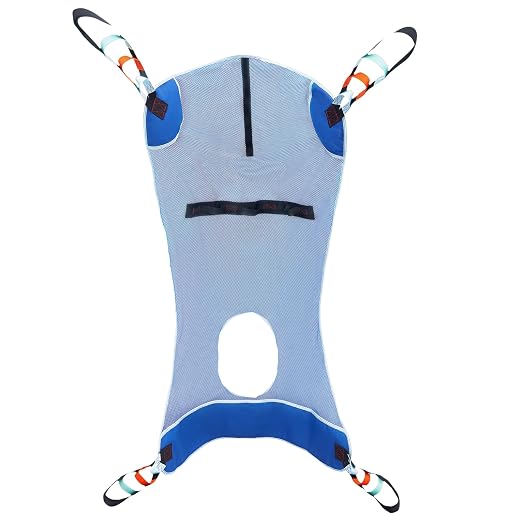 VEVOR Full Body Patient Lift Sling & Commode Opening, Patient Lift Medical Sling for Safe Bathing, Toileting, Polyester Patient Aid Commode Sling for Elderly, Disabled, Bedridden, 600LBS (Large Size)
