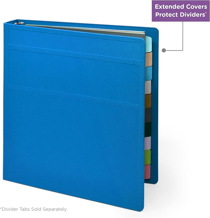 Carstens 1.5-Inch Heavy Duty 3-Ring Binder - Side Opening, Pool Blue, Durable Plastic, No-Gap Rings, Waterproof Cover No Pockets, Holds 250 US Letter Sheets, BPA-Free, Made in USA (1541-3R) Case of 20