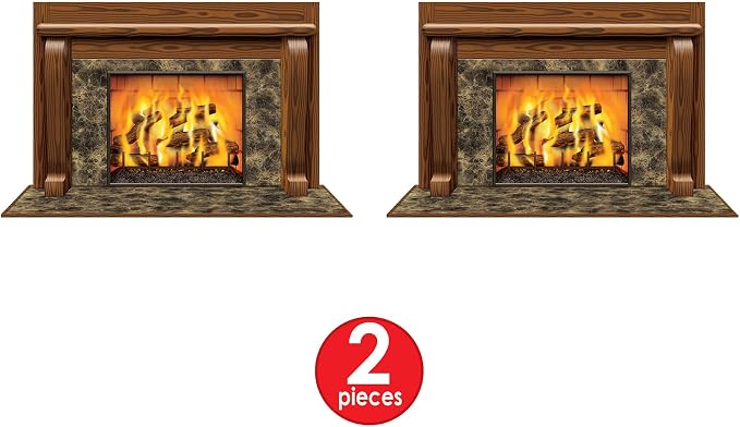 Beistle S20193AZ2 Fireplace Insta-View 2 Piece, Multicolored