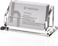 HeZone Acrylic Card Holder Clear Horizontal Business Card Organizer Stand for Desk 1 Slots Business Cards Stand for Women and Men,Office Desk Accessories,Organize 50 Cards-1 Pack