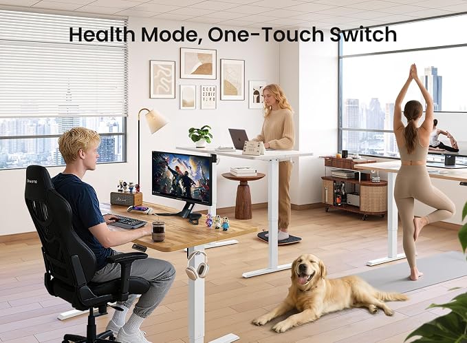 CubiCubi 48 x 24 Electric Height Adjustable Standing Desk, Maple | Sit to Stand, Computer Workstations, Home Office Desk, Advanced Motor, Next-Gen Frame, 176 lbs Capacity, Smart Lift System