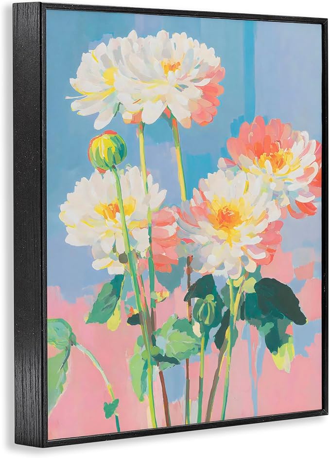 'Colorful Chrysanthemum Impressions'| Framed Giclee Art | Stupell Industries | Black, 11 x 14 Inches, Easy to Hang and Sturdy, Made in USA, by Sisi and Seb