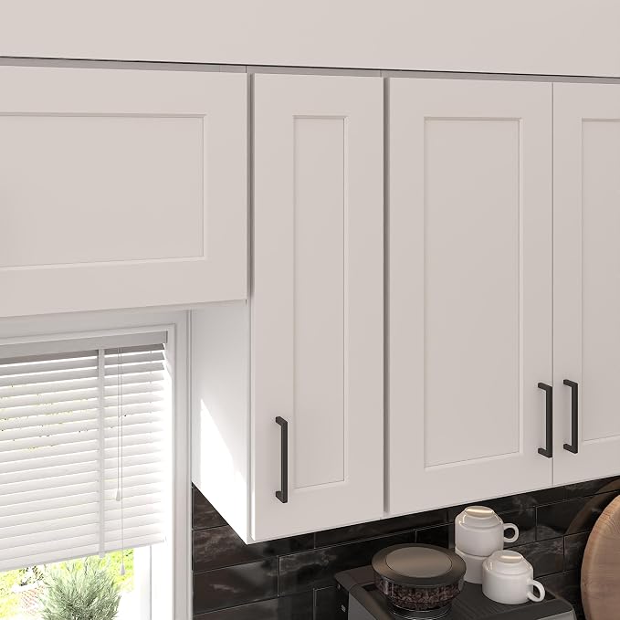 Furinno Shaker 3-Tier Wall Kitchen Cabinet, 1-Door, White | 12 D x 9 W x 30 H, Adjustable Hinges, Soft-Close Shaker-Style Door, Ready to Assemble, Plywood, for Pantry, Dining Room
