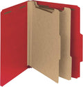 Smead Value Filing 100% Recycled Pressboard Classification File Folder, 2 Dividers, 2" Expansion, Letter Size, Bright Red, 10 per Box