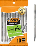 BIC Round Stic Black Ballpoint Pens, Medium Point, 1.0mm, 10-Count