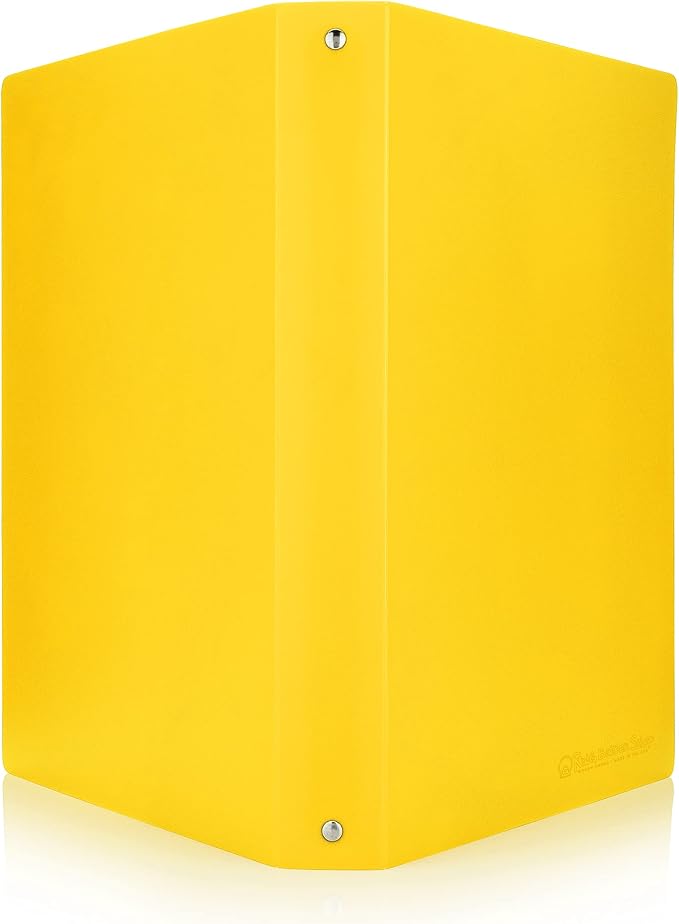 Premium Economy 3 Ring Binder, 1 Inch Pull-Open Round Rings, Holds 175 Sheets, Flexible, Lightweight, 4-Pack, Side Opening, Yellow