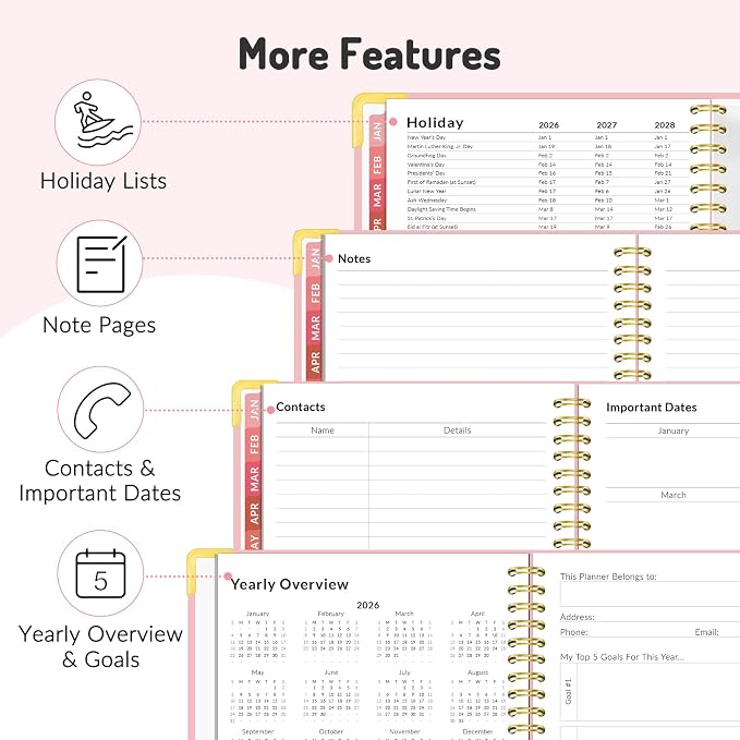 Jul 2026 - Dec 2027 Planner, Forvencer 18 Month Planner 2026-2027, 6" x 8"