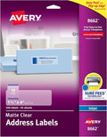 Avery Printable Address Labels with Sure Feed, Matte Clear, 1-1/3" x 4", 350 Mailing Labels (08662)