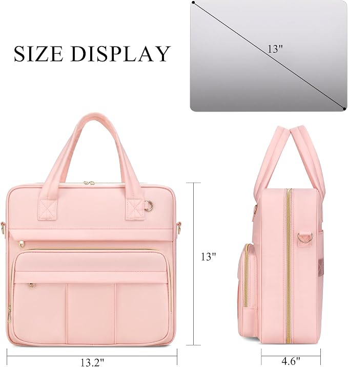 Zipper Binder | 3 Inch O-Ring, 600 Sheet Capacity Trapper Keeper with Shoulder Strap & Handle, Binder Bag with Multiple Storage Pockets, Fits 13" Laptop (Pink)