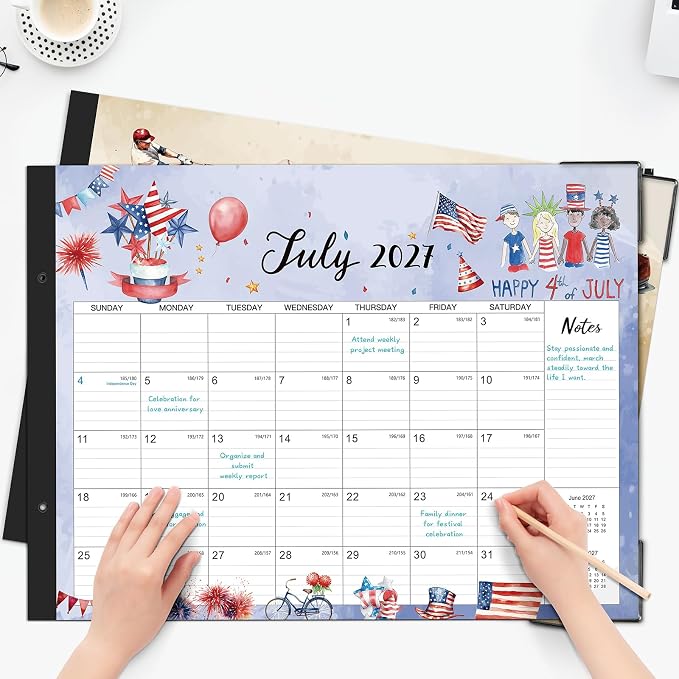2027 Desk Calendar - 12 Month Large Desk Calendar 2027, 22" x 17"