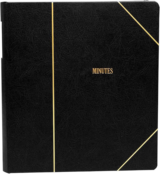 Corpkit 3-Ring (1 1/2") VP Binder - Heavy Duty, Imitation Leather Minute Book, Optional Gold Stamping with Corporate or Company Records (Black)