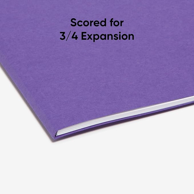 Smead Standard File Folders, 100 Count, Purple, 1/3-Cut Tabs, Letter Size (13043)