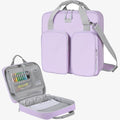4 Inch Zipper Binder 3 Ring with Shoulder Strap,Tough/Multi-Pocket | Binder Bag with Laptop organizer for School Travel,Fit 13" MacBook & Tablet,800 Sheets Capacity,Water Resistant,Light Purple