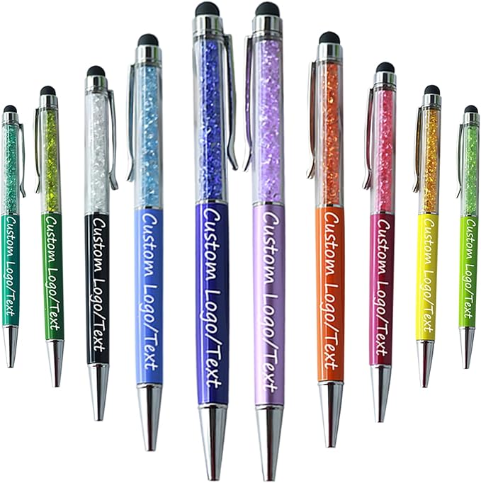 Yucold Customized Pens with Name/Logo - Touch Screen Stylus Ballpoint Pen, Perfect for Weddings, Business & Personalized Gifts (Multicolor,150)