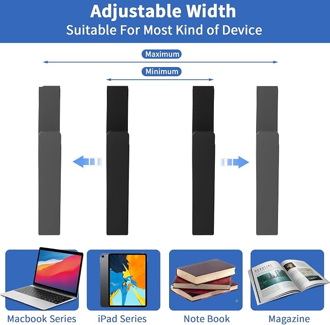 LUKETURE Adjustable Side Laptop Mount, No Drill Laptop Holder, Under Desk Storage, Clamp-On Laptops Stands, Desk Side Mount for Laptops, Mac mini, Keyboard with Anti-Scratch Silicone