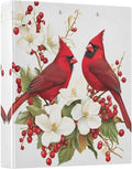 3 Ring Binder Red Cardinal Flowers Berries 1.5" Round Ring Binders View Binder with 200 Sheet for Kids School Supplies Women Men Office, 1 Pack