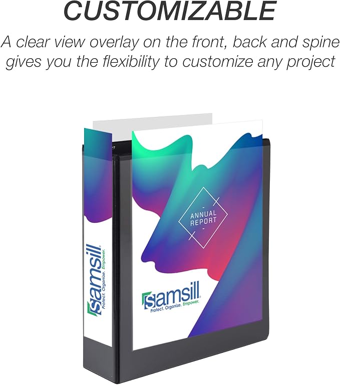 Samsill Durable 2 inch 3 Ring Binder, D Ring Binder, 100% Recycled Chipboard, Black, Pallet of 384 Binders in 32 Cartons