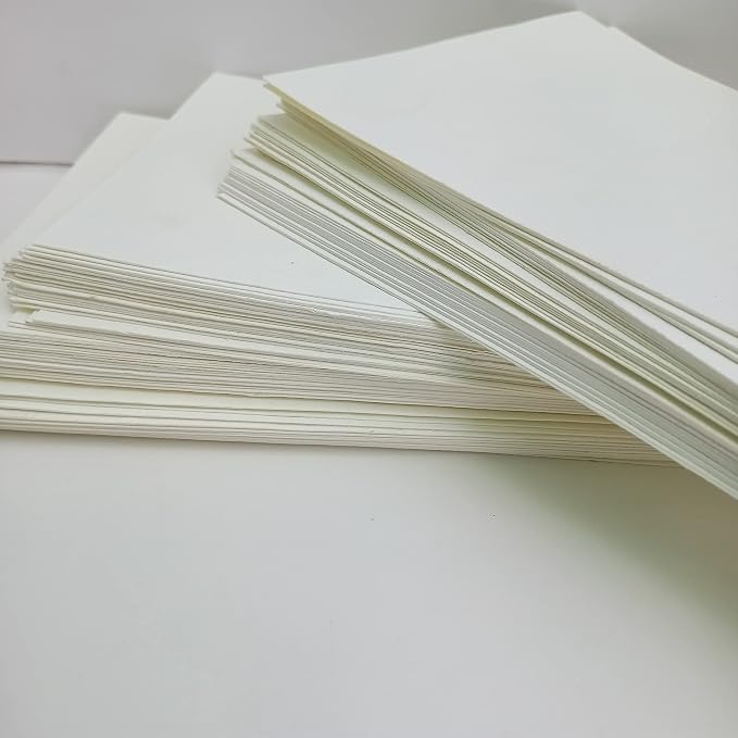 E-Tailor® 5x7 Wedding Invitation Paper, Baby Shower Card Stock Handmade Paper, Cotton Paper, Wedding Paper, Smooth Watercolor Paper, Calligraphy Paper, Rag Paper 300gsm Pack of 50 Blank Card Stock