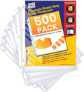 500 Pack Sheet Protectors for 3 Ring Binder, 8.5 x 11 Heavy Duty | Clear Page Protectors for Paper, Plastic Sleeves, Top Loading, Reinforced 3-Hole Punch, PVC Free Acid Free Archival Safe