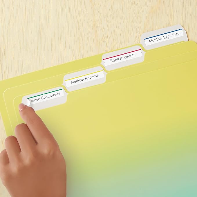 Avery File Folder Labels with Sure Feed, 2/3" x 3-7/16", 750 Printable Labels, Removable, Assorted (6466)
