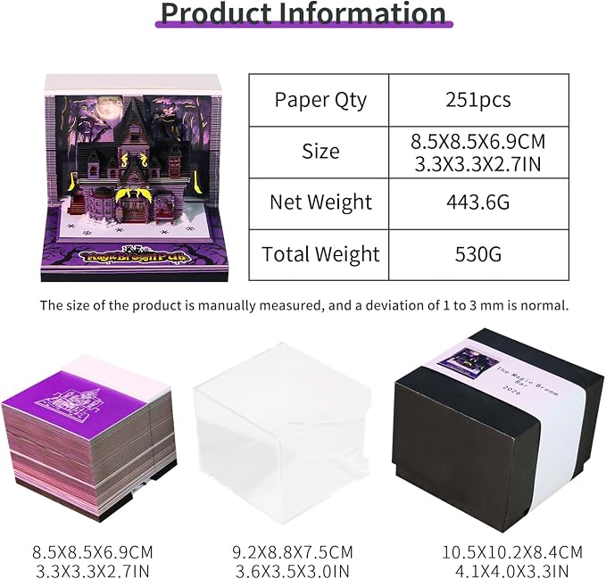 3D Time Piece Calendar, 2027 Desk Calendar With LED Light, 3d Tree Memo Pad Creative Desk Calendar, Christmas Gift for Colleague Friend, Desktop Decoration (Broom Bar)