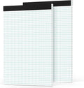 Zaviko Graph Paper Pad 8.5 x 11, 2 Pack, 4x4 Graph Ruled, Grid Paper Pad 8-1/2" x 11", Blueprint Quadrille Pad, Easy Tears Off, Grid Pad Notebook 8.5 x 11, White 70 GSM Graft Paper, 30 Sheets/Pad