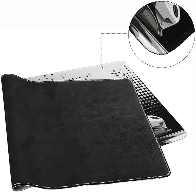 Car Gaming Mouse Pad Large Mousepad R34 Black and White Minimalist Art JDM Sport Car Big Computer Desk Mat Desk Pad for Keyboard and Mouse Mat Non-Slip Base 40x90cm, Style