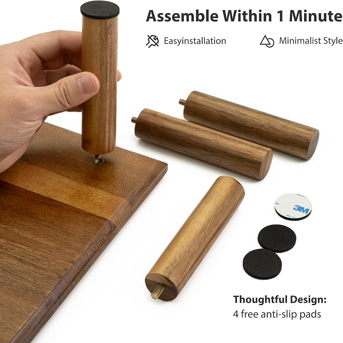 Dual Monitor Stand Riser, Acacia Wood Desktop Shelf with Storage | 39.37-Inch Wide, Under-Shelf Storage for Keyboard, Mouse and Laptop, Fits Two 24-Inch Monitors in Home Office