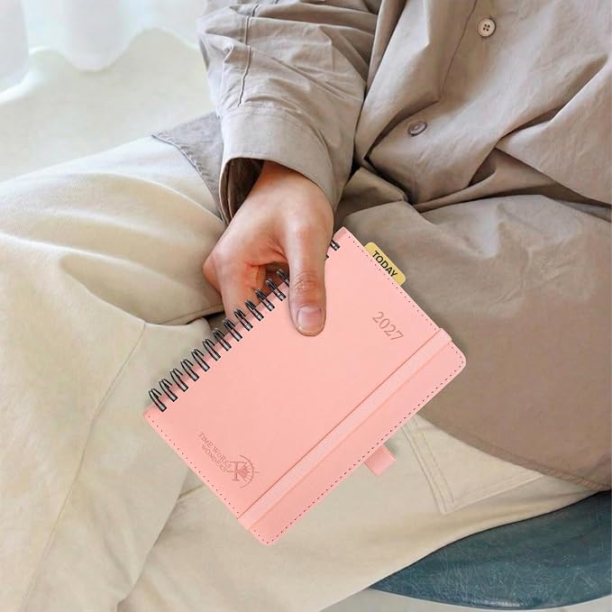 POPRUN 2027 Pocket Planner (Small-4'' x 6.25'') Weekly and Monthly Calendar