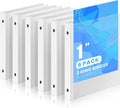 Henoyso 1 Inch 6 Pack Mini Clear View 3 Ring Binders for 5.5"x8.5",White | Holds 240 Sheets, Clear Front Covers, Flexible Plastic Binder Bulk, Three Round Rings, School Office Report Filing, Planners